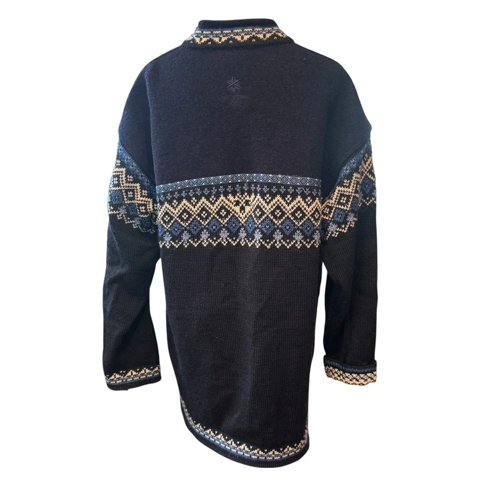 Dale of Norway Salt Lake 2002 Olympics Wool Cardigan Sweater Navy Blue Mens XL